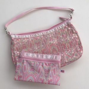 LeSportsac Small Clear Sequins Pink Paisley shoulder bag